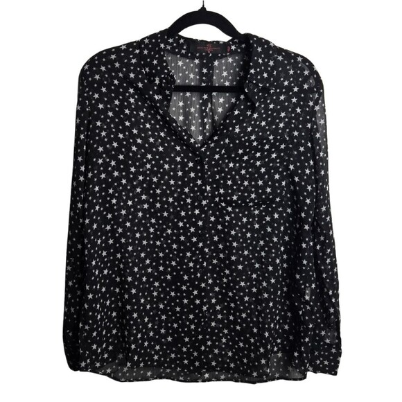 Love For Humanity Couture Sheer Celestial Whimsigoth Button Down Shirt Size M - Picture 1 of 7